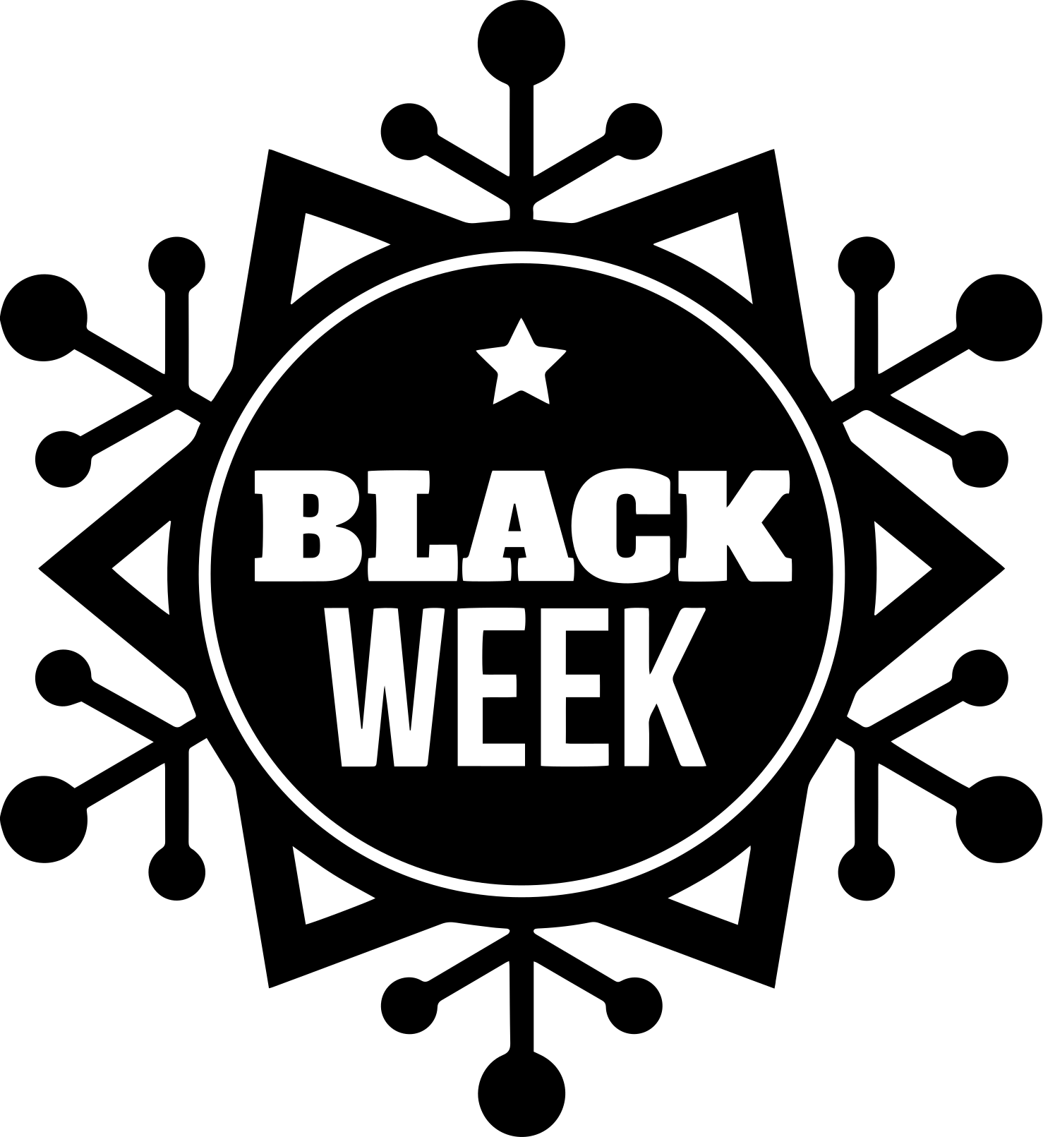Black friday vinyl carpet snowflake savings week - TenStickers