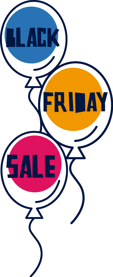 Black friday vinyl carpet colorful air balloons - TenStickers