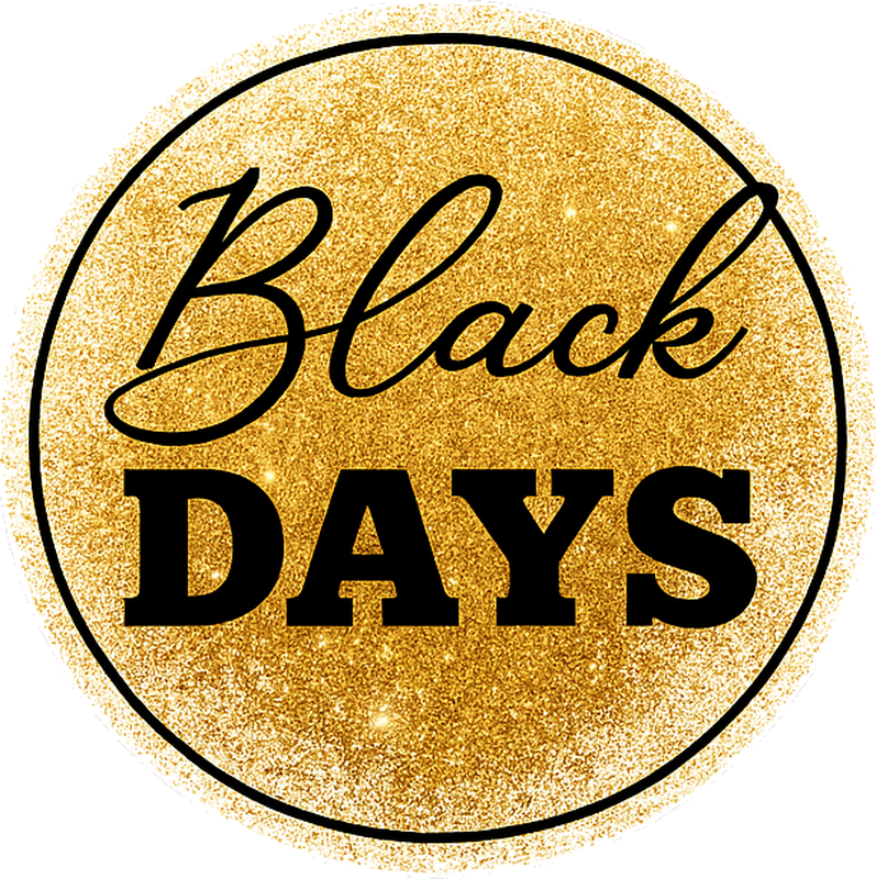 Black friday vinyl carpet white and gold "black days" - TenStickers