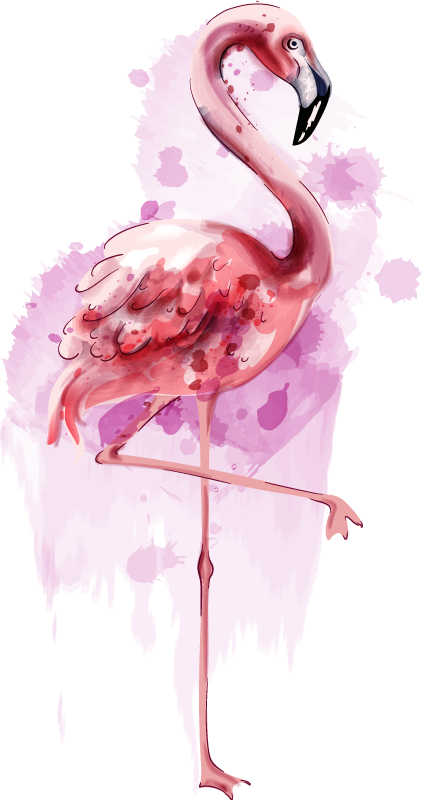 Animal vinyl carpet elegant flamingo silhouette - TenStickers