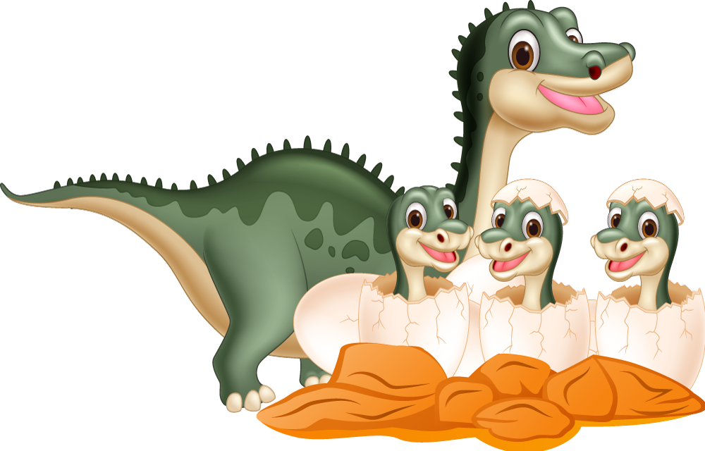 Cute dinosaur family animal vinyl carpet - TenStickers