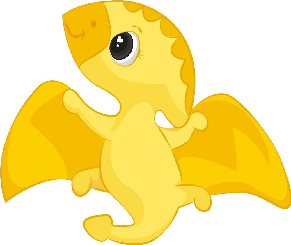 Animal vinyl carpet cheerful yellow dragon - TenStickers