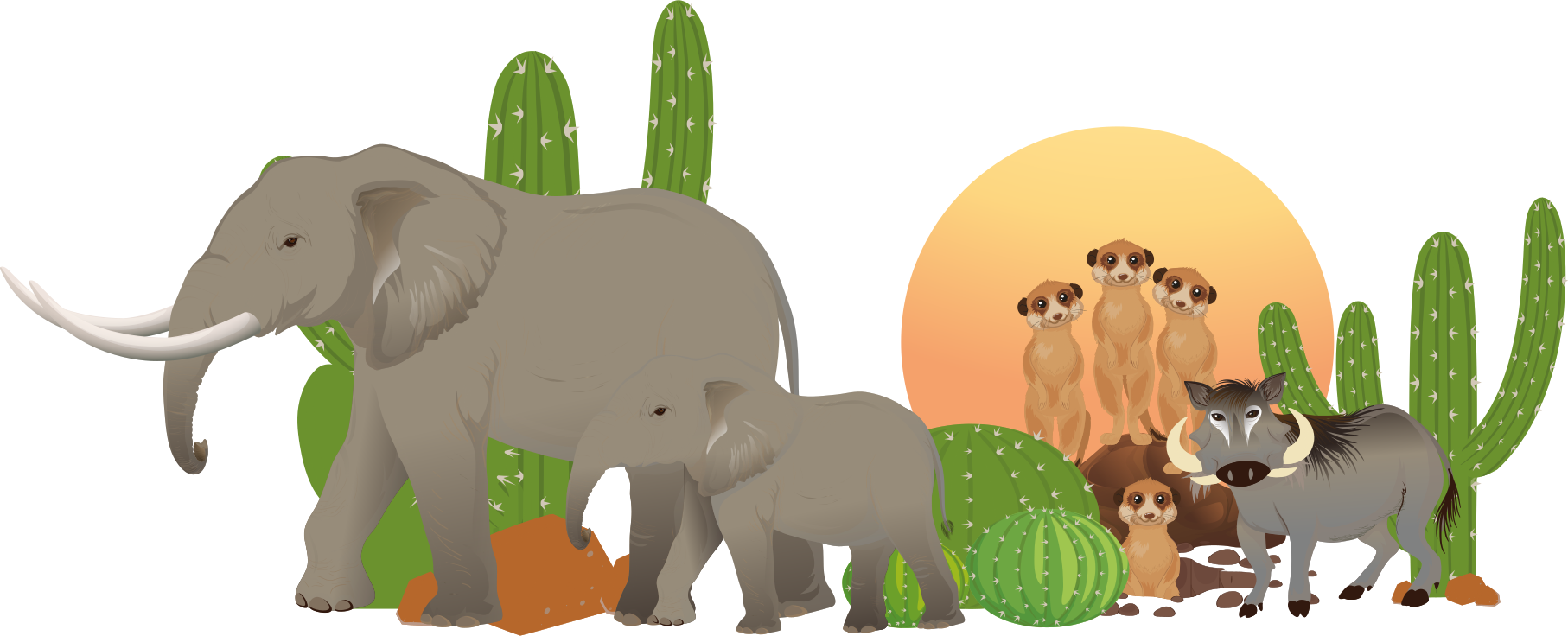 Animal vinyl carpet safari animal scene - TenStickers
