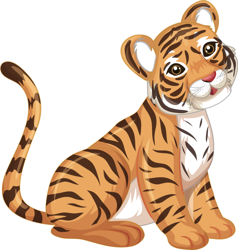 Playful tiger cub animal vinyl carpet - TenStickers