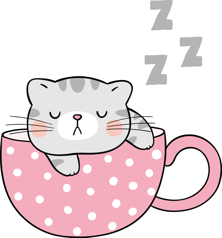 Animal vinyl carpet sleeping cat mug - TenStickers