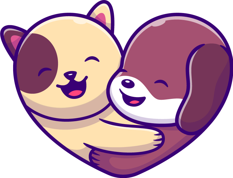 Cute animal embrace animal vinyl carpet - TenStickers