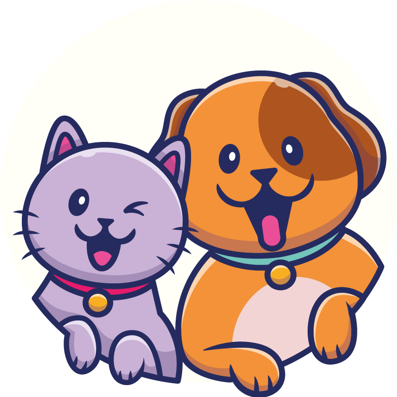 Playful cat dog animal vinyl carpet - TenStickers