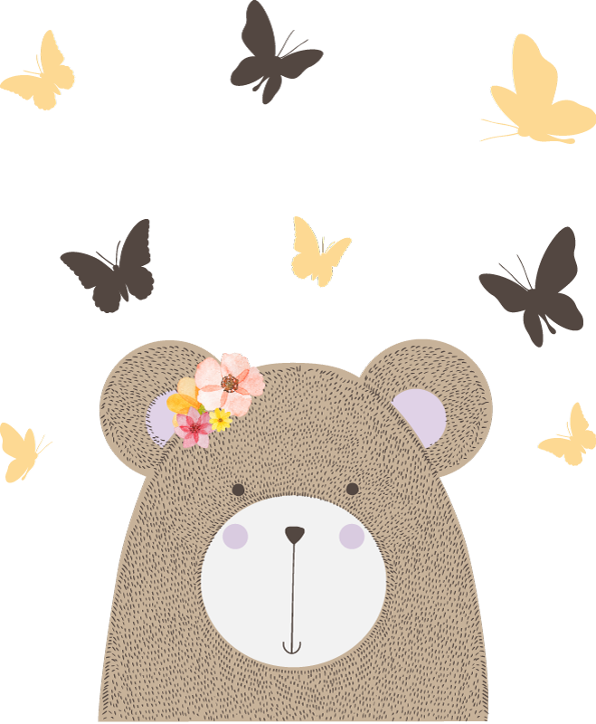 Animal vinyl carpet with playful bear design - TenStickers