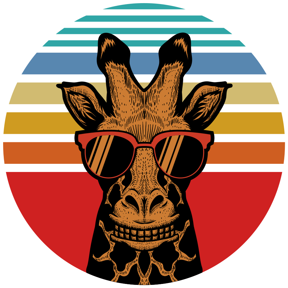 Cool sunglasses giraffe animal vinyl carpet - TenStickers