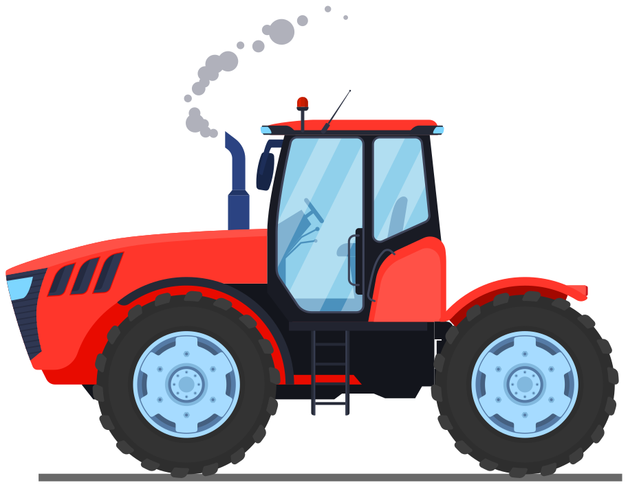 Animal vinyl carpet red farm tractor - TenStickers