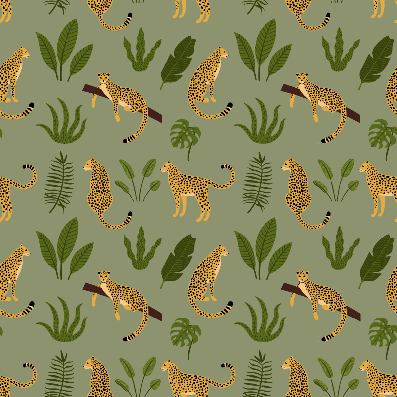 Animal vinyl carpet leopard print jungle - TenStickers