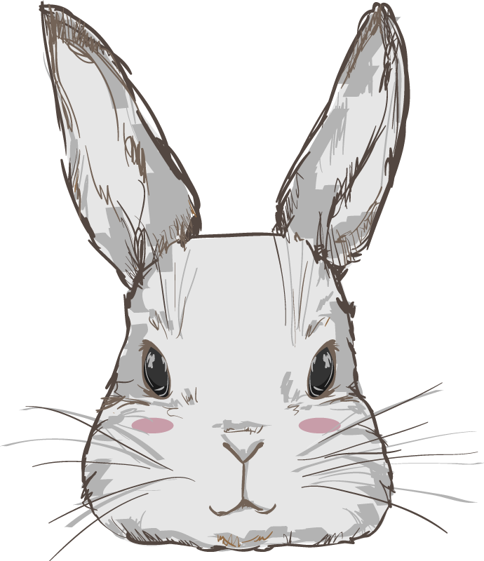 Cute rabbit head animal vinyl carpet - TenStickers