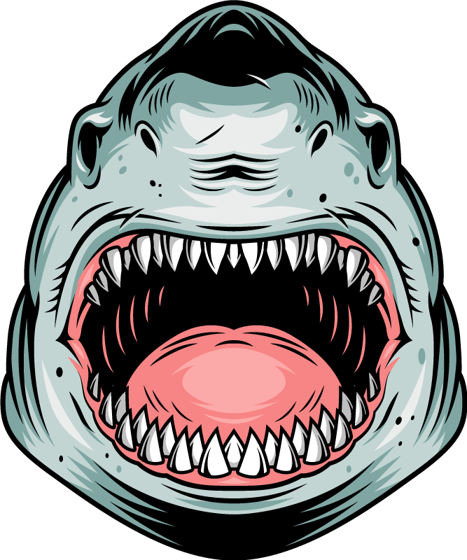 Ferocious shark head animal vinyl carpet - TenStickers
