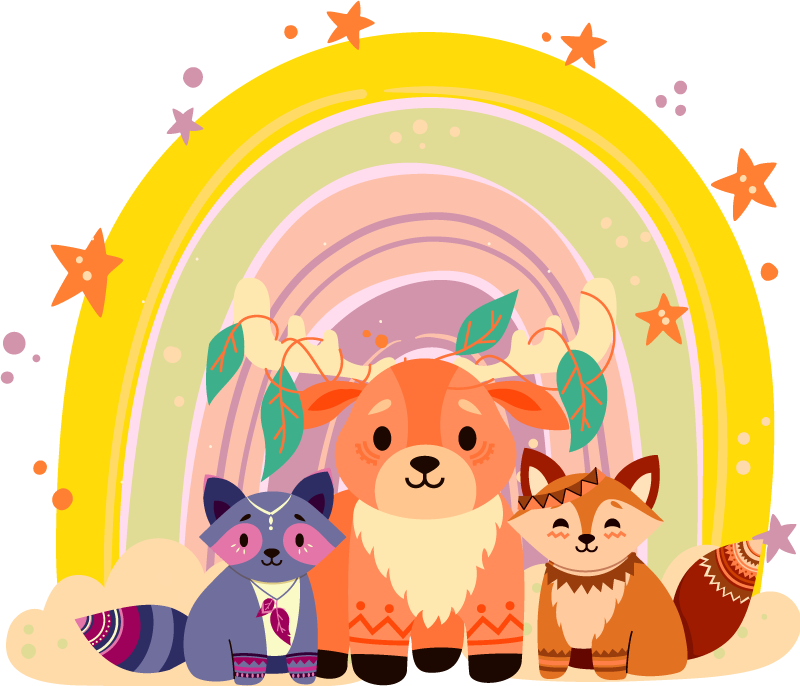 Animal vinyl carpet charming creature trio - TenStickers