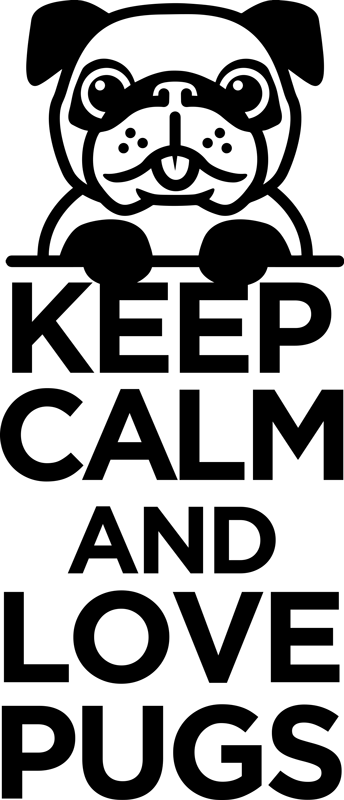 Animal vinyl carpet keep calm and love pugs - TenStickers