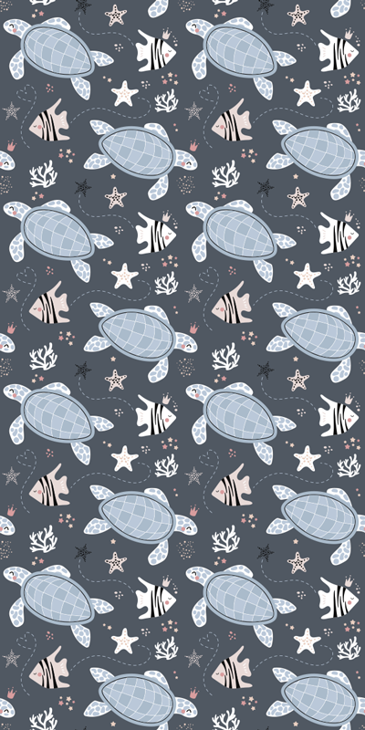Animal vinyl carpet turtles and fish under sea - TenStickers
