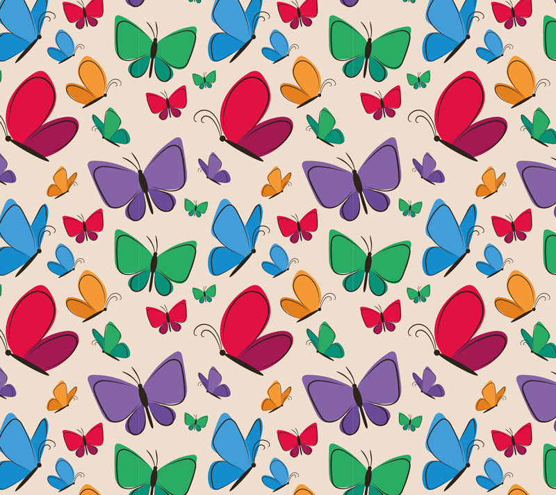 Animal vinyl carpet with flying butterflies for kids - TenStickers