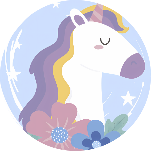 Animal vinyl carpet bright hair unicorn - TenStickers
