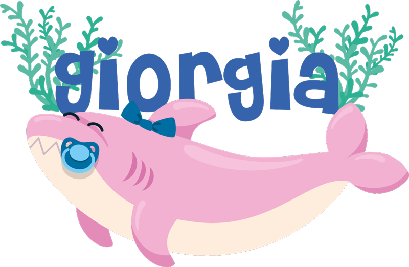 Animal vinyl carpet baby shark personalized girl - TenStickers