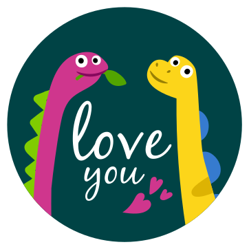 Love you dinosaur animal vinyl carpet - TenStickers