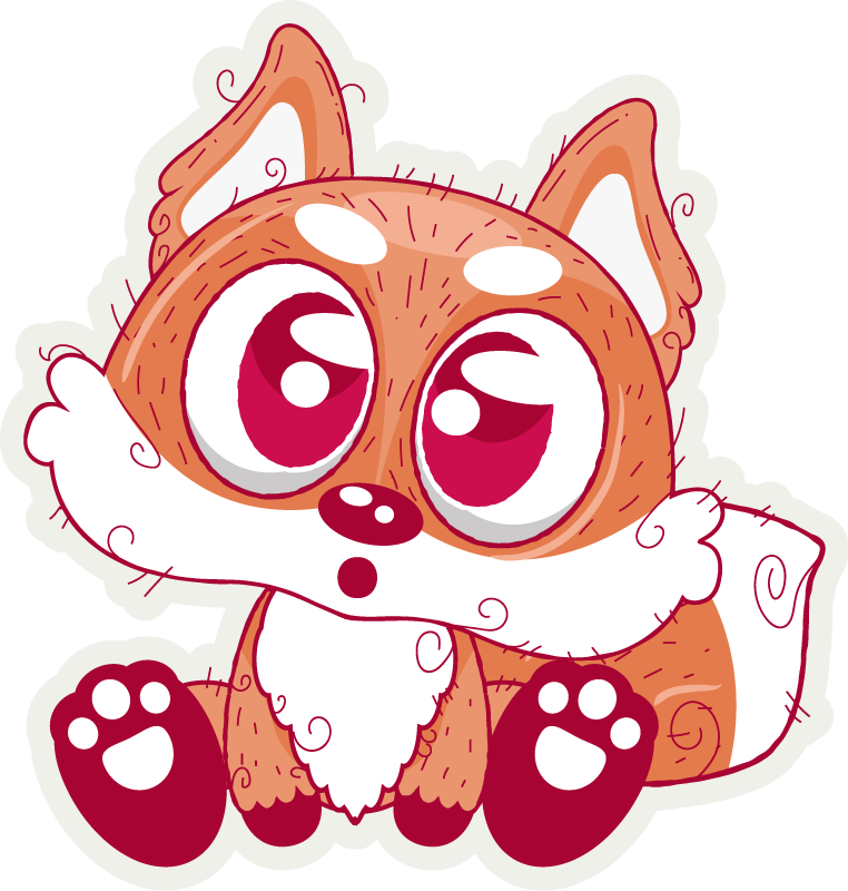 Cute anime fox animal vinyl carpet - TenStickers