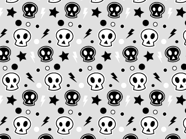Halloween vinyl carpet with grey and white skulls - TenStickers