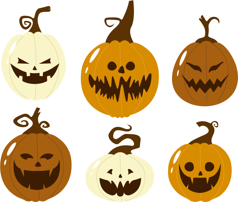 Halloween vinyl carpet scary pumpkin faces kit - TenStickers