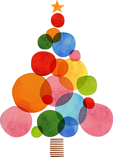 Christmas vinyl carpet in vibrant watercolor - TenStickers