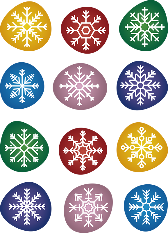 Christmas vinyl carpet colorful snowflakes - TenStickers