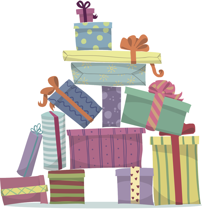 Christmas vinyl carpet gift mountain - TenStickers