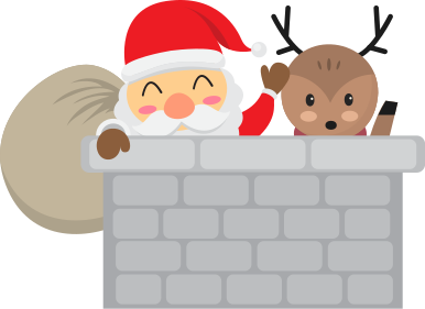 Christmas vinyl carpet santa and reindeer design - TenStickers