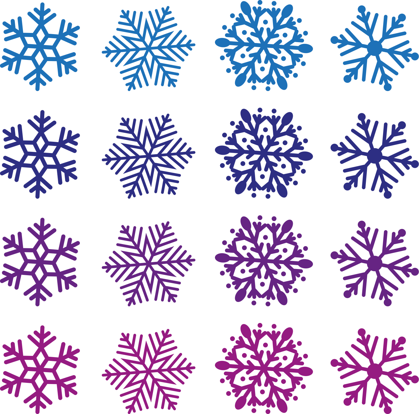 Christmas vinyl carpet purple and blue snowflakes - TenStickers