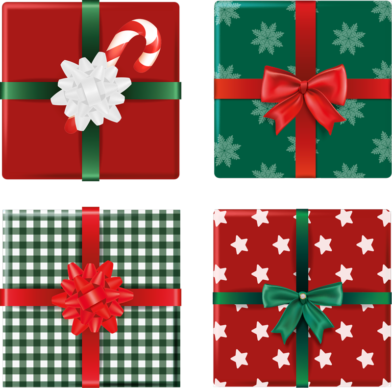 Christmas vinyl carpet gift box tile set - TenStickers