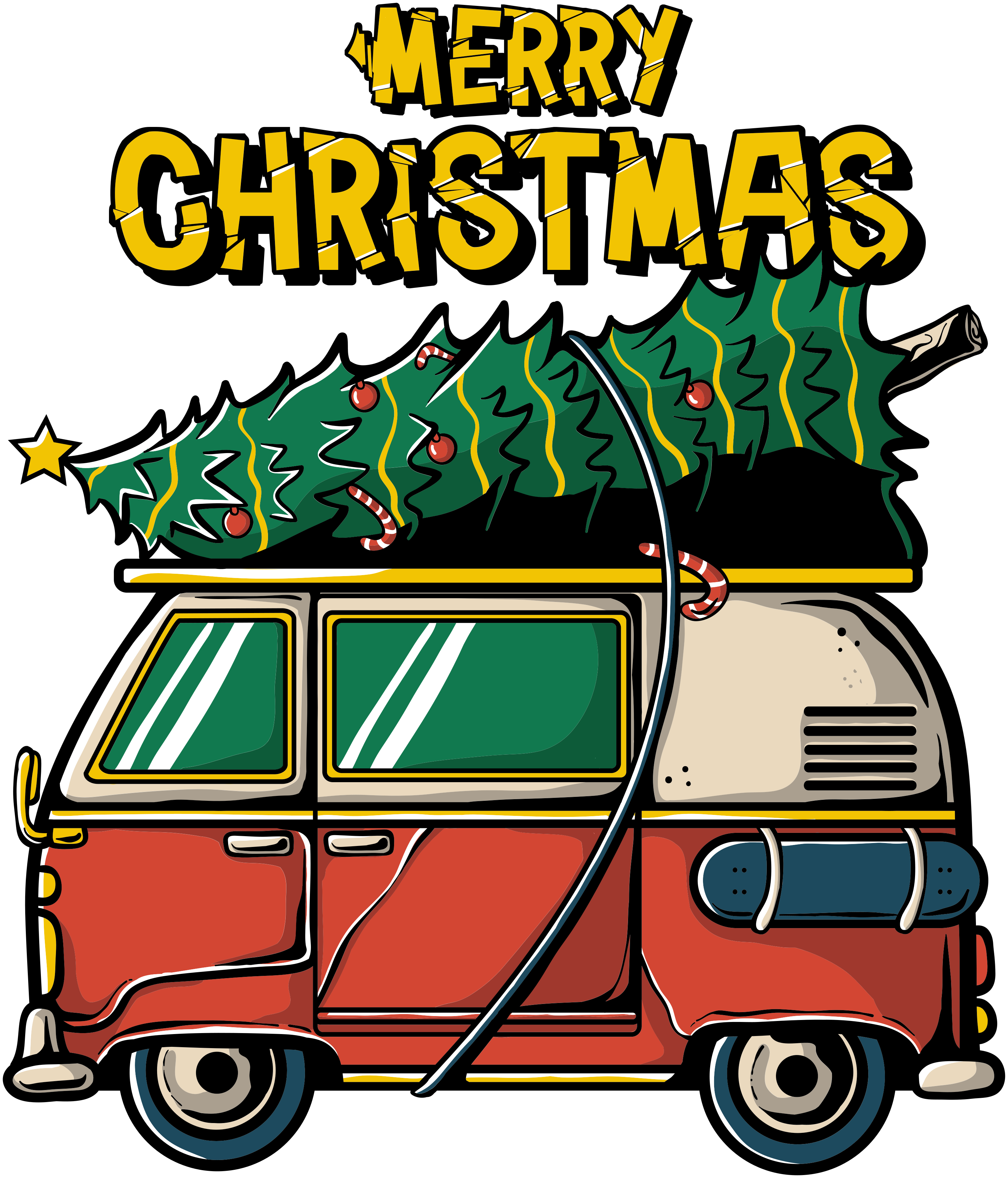 Christmas vinyl carpet santa's sleigh - TenStickers