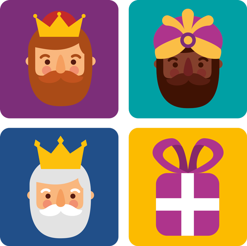 Christmas vinyl carpet three kings set - TenStickers