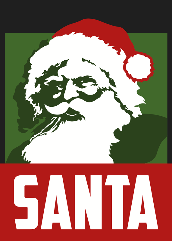 Christmas vinyl carpet with realistic santa claus - TenStickers