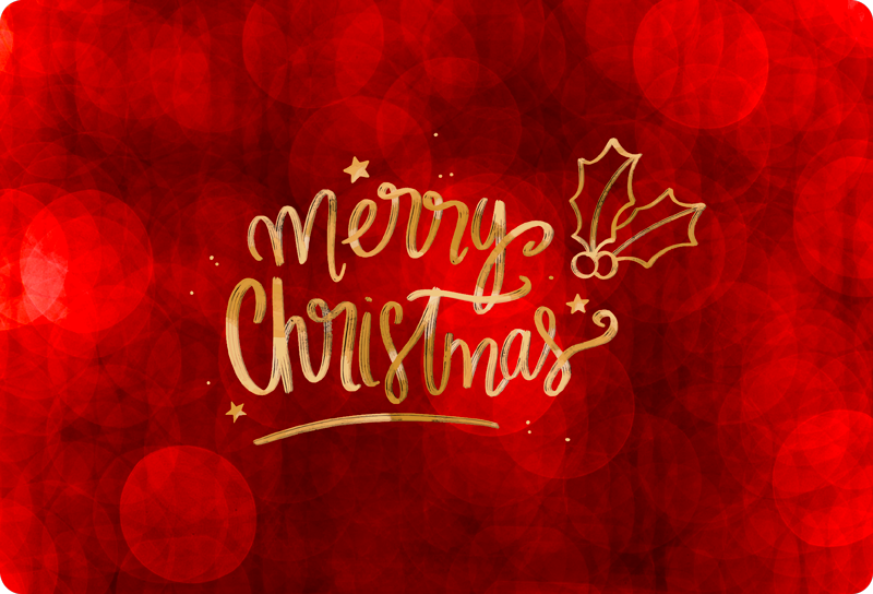 Christmas vinyl carpet merry christmas in red - TenStickers