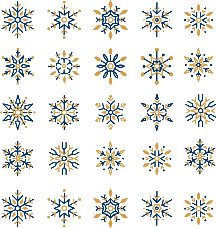Christmas vinyl carpet with 25 unique snowflakes - TenStickers