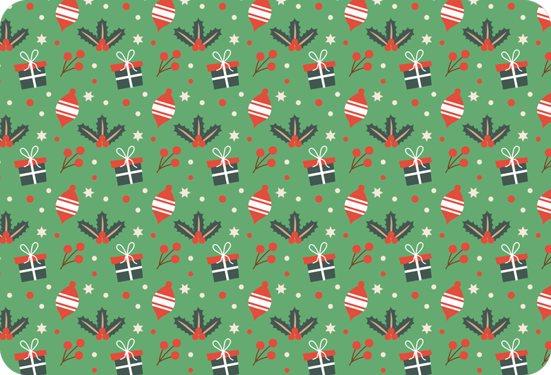 Christmas vinyl carpet with green candy pattern - TenStickers