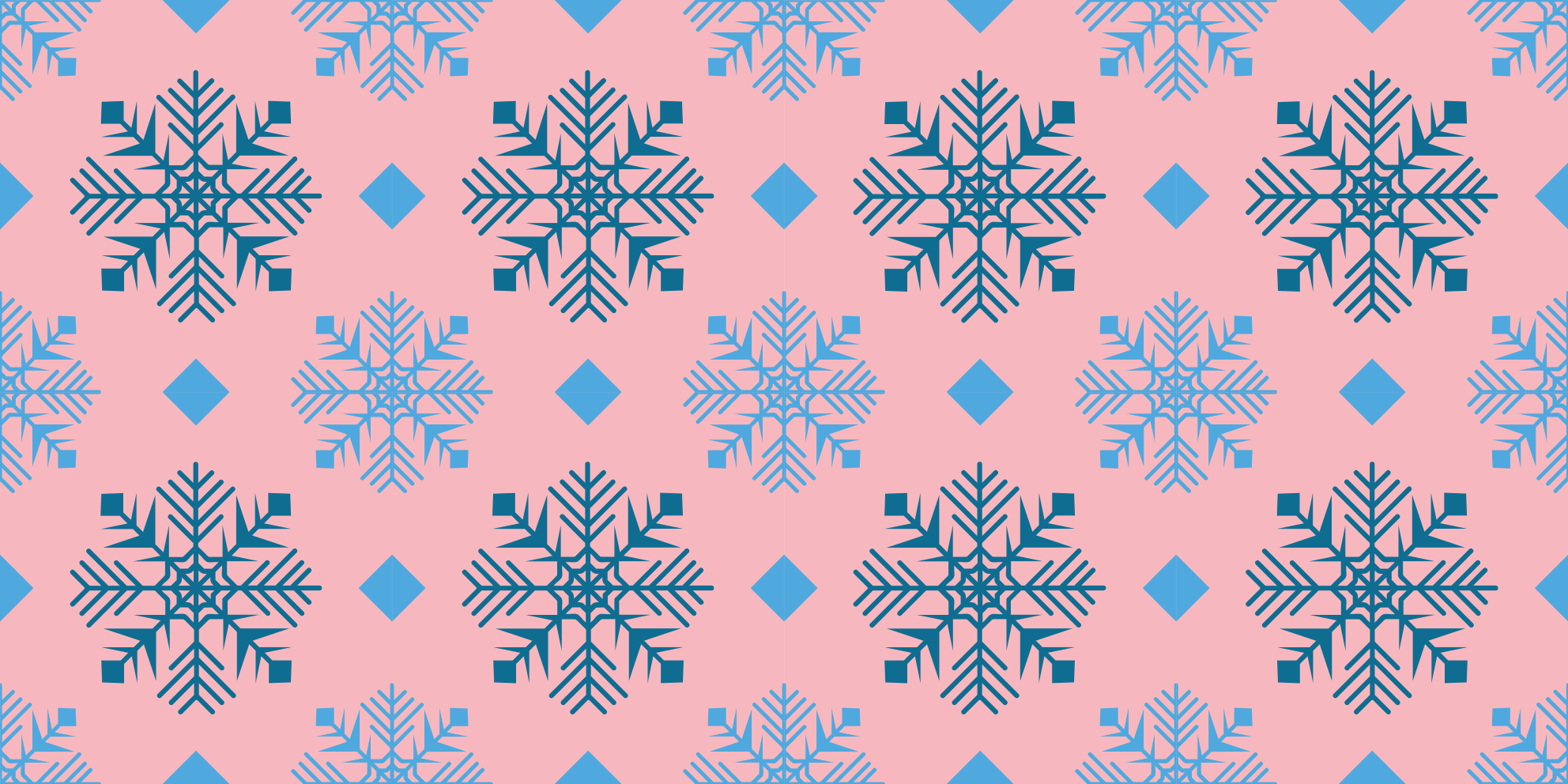 Christmas vinyl carpet with pink and blue snowflakes - TenStickers