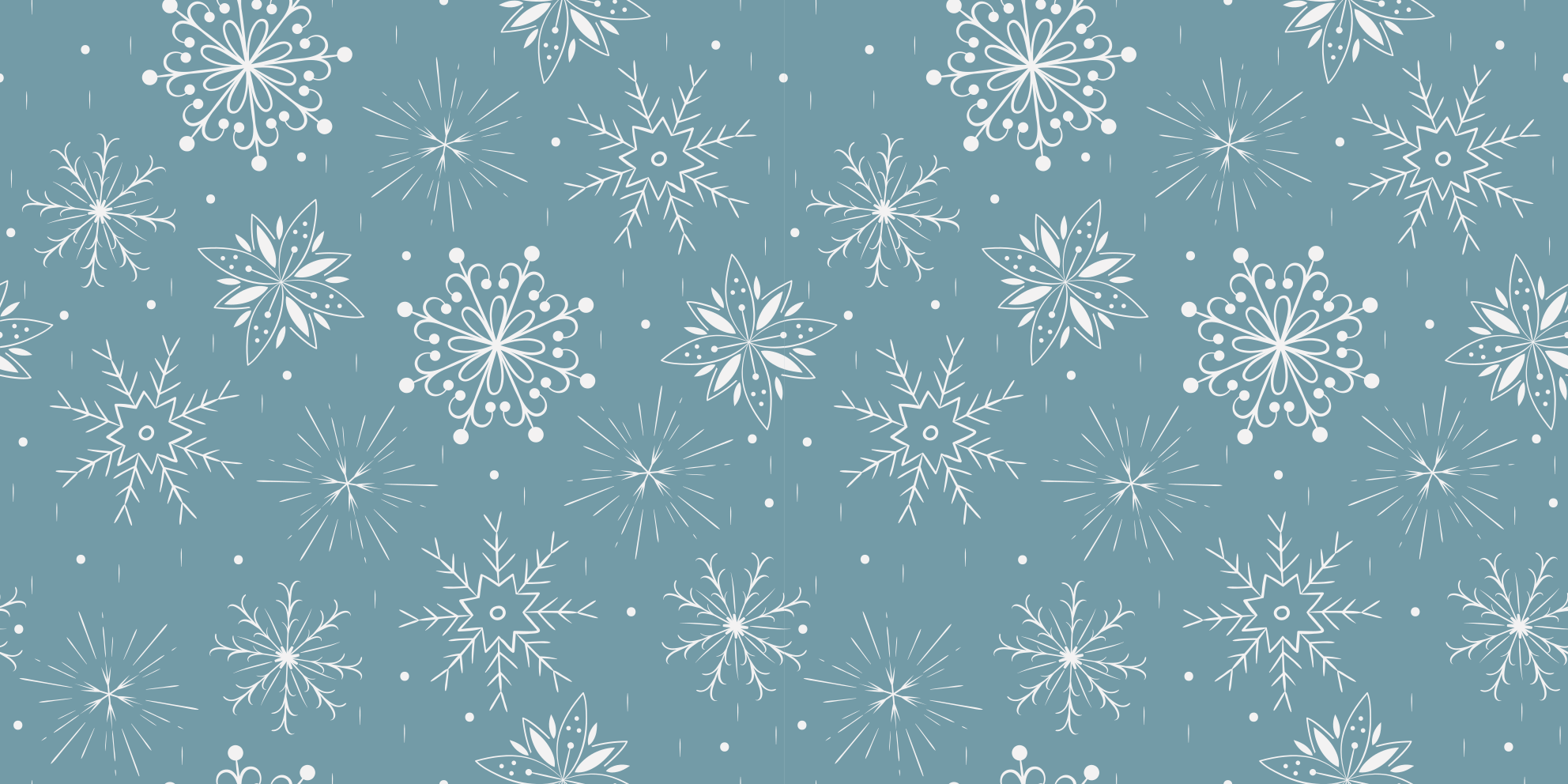 Christmas vinyl carpet blue and white snowflakes - TenStickers