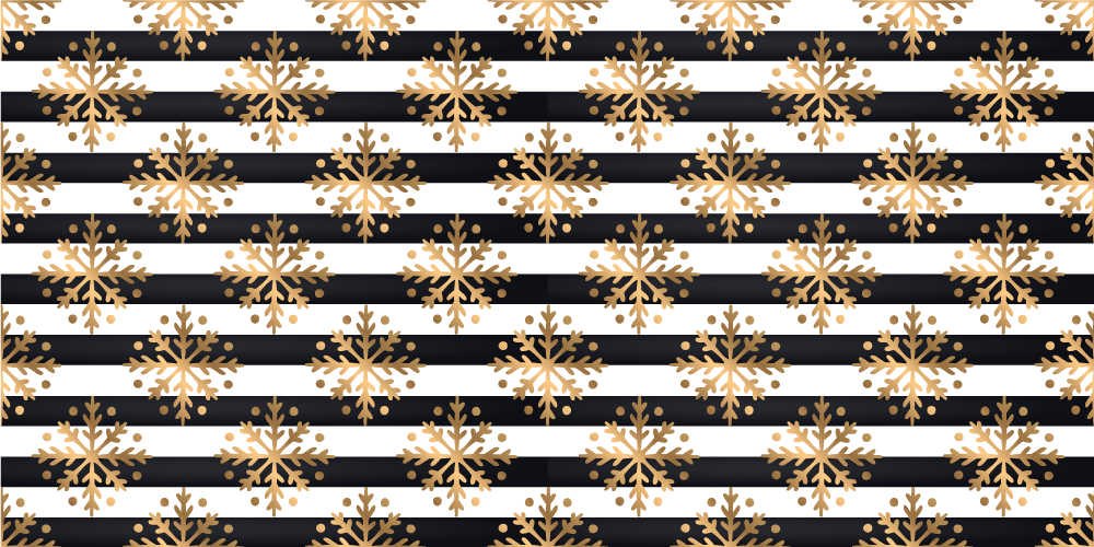 Christmas vinyl carpet with golden snowflakes on stripes - TenStickers