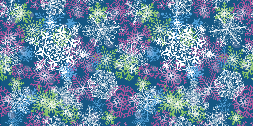 Christmas vinyl carpet with blue snowflakes design - TenStickers