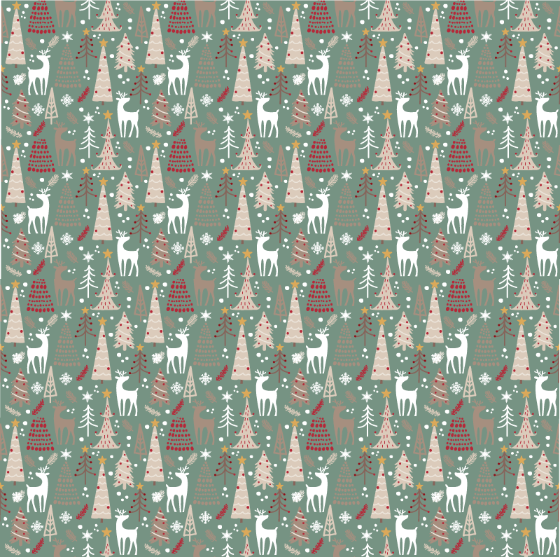 Christmas vinyl carpet christmas forest design - TenStickers