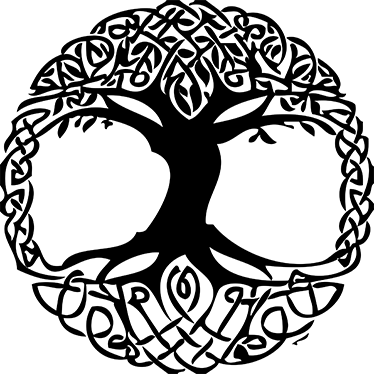 Floral vinyl carpet celta black tree design - TenStickers