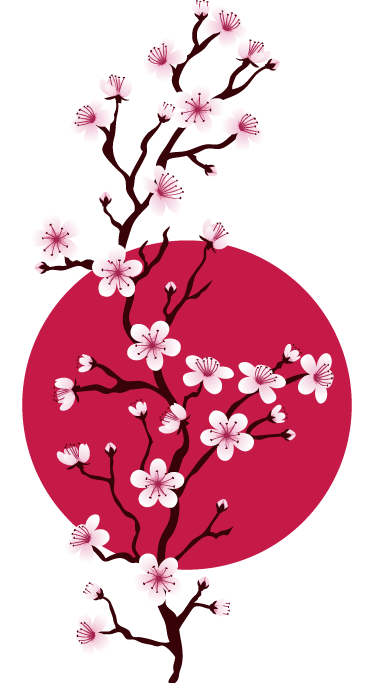Floral vinyl carpet cherry blossom branches - TenStickers