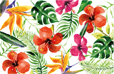 Colorful monstera floral vinyl carpet - TenStickers