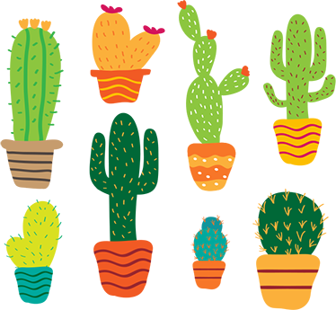 Floral vinyl carpet colorful cactus collection - TenStickers