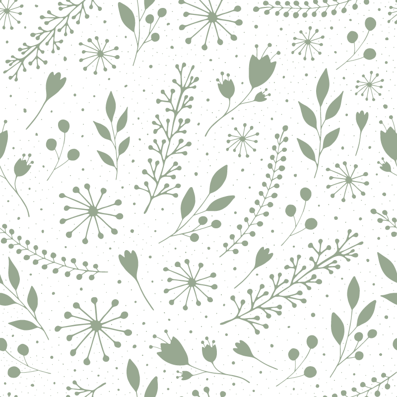 Floral vinyl carpet with sweet green leaves design - TenStickers