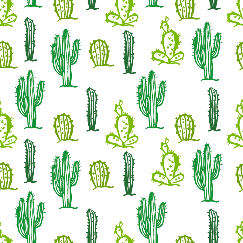 Floral vinyl carpet in green cactus design - TenStickers